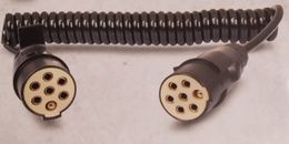 Electrical coiled cable w/S plastic plugs