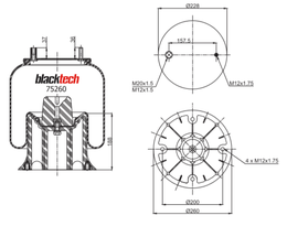 Oro pagalvė su plastikiniu padu BLACKTECH