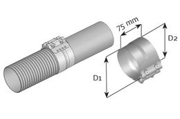 Sąvarža duslintuvo nerūdijanti  Ø=127-131 / L=75 DINEX