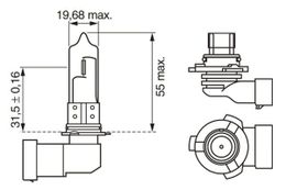 Lemputė 12V 60W HB3 PURE LIGHT BOSCH